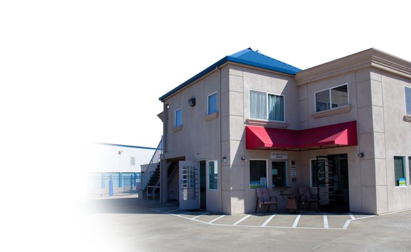 Exterior of front office for American River Self Storage